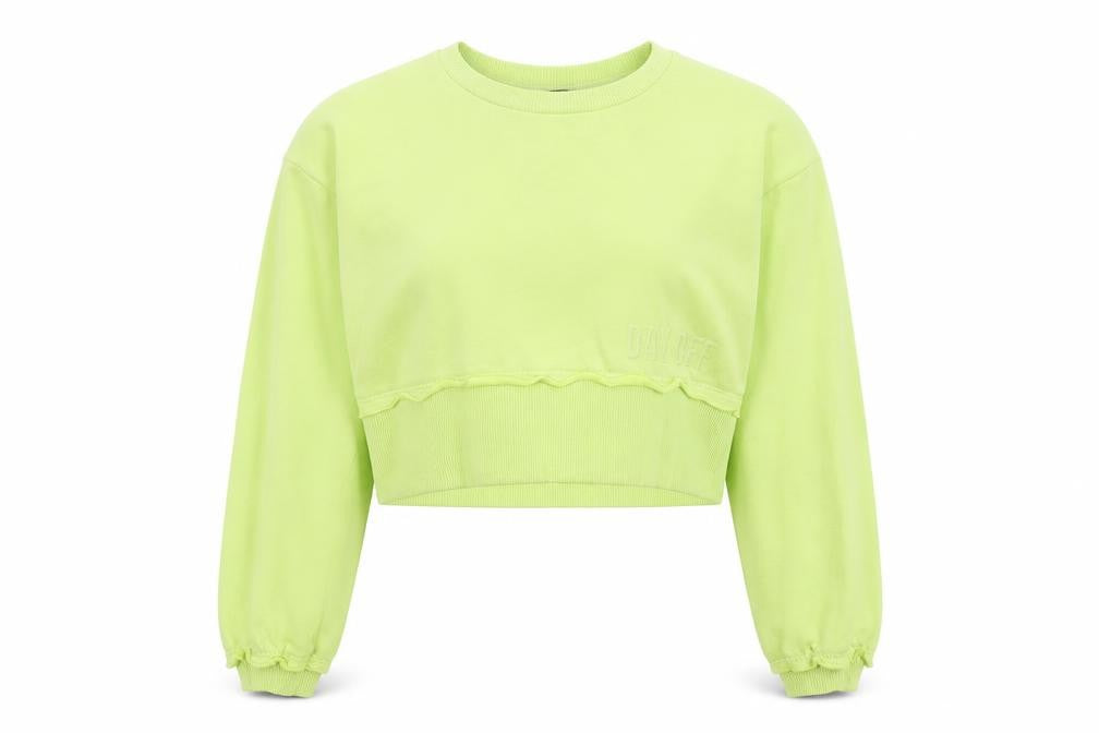 Front view of Primark women’s green cotton pullover sweatshirt size 2xs pullover