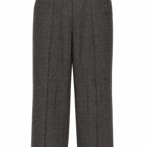 Marks and Spencer Womens Brown Geometric Polyester Trousers Size 12 L28 in Regular