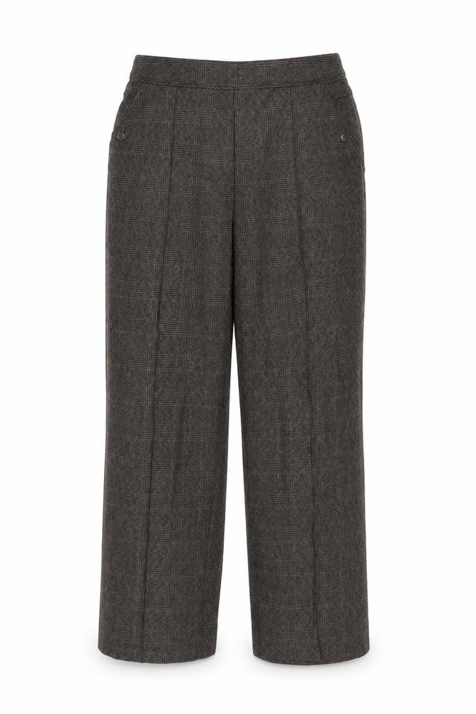 Marks and Spencer Womens Brown Geometric Polyester Trousers Size 12 L28 in Regular