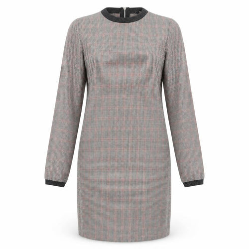 Zara Womens Brown Plaid Cotton Jumper Dress Size XS Round Neck Zip