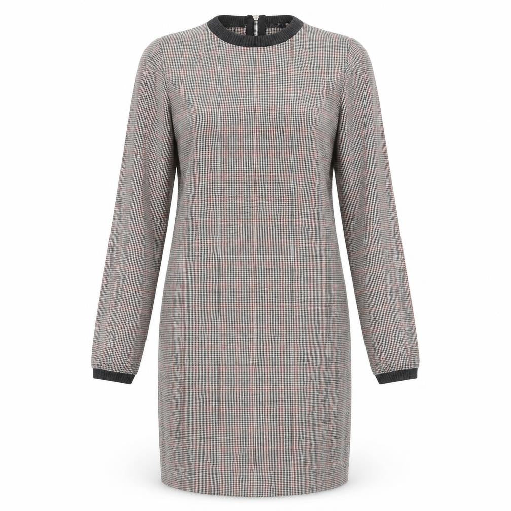 Zara Womens Brown Plaid Cotton Jumper Dress Size XS Round Neck Zip