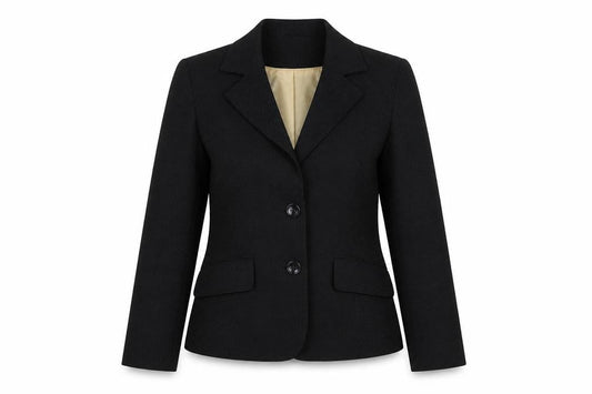 Front view of Matalan women’s black jacket blazer, size UK 8, button