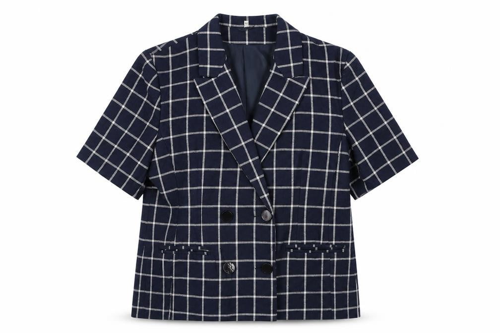 House of Fraser Womens Blue Striped Jacket Blazer Size 14 Button
