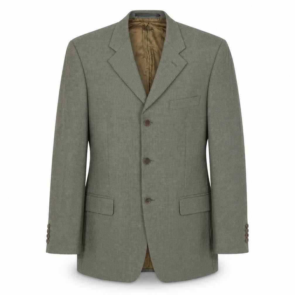 Front view of Marks & Spencer men’s green wool jacket suit jacket, size M, regular