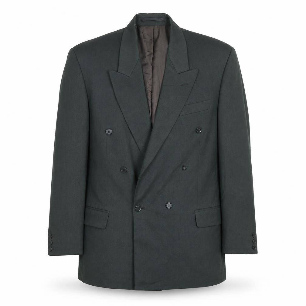 Front view of Corman men’s green polyester jacket suit jacket, size 38, regular