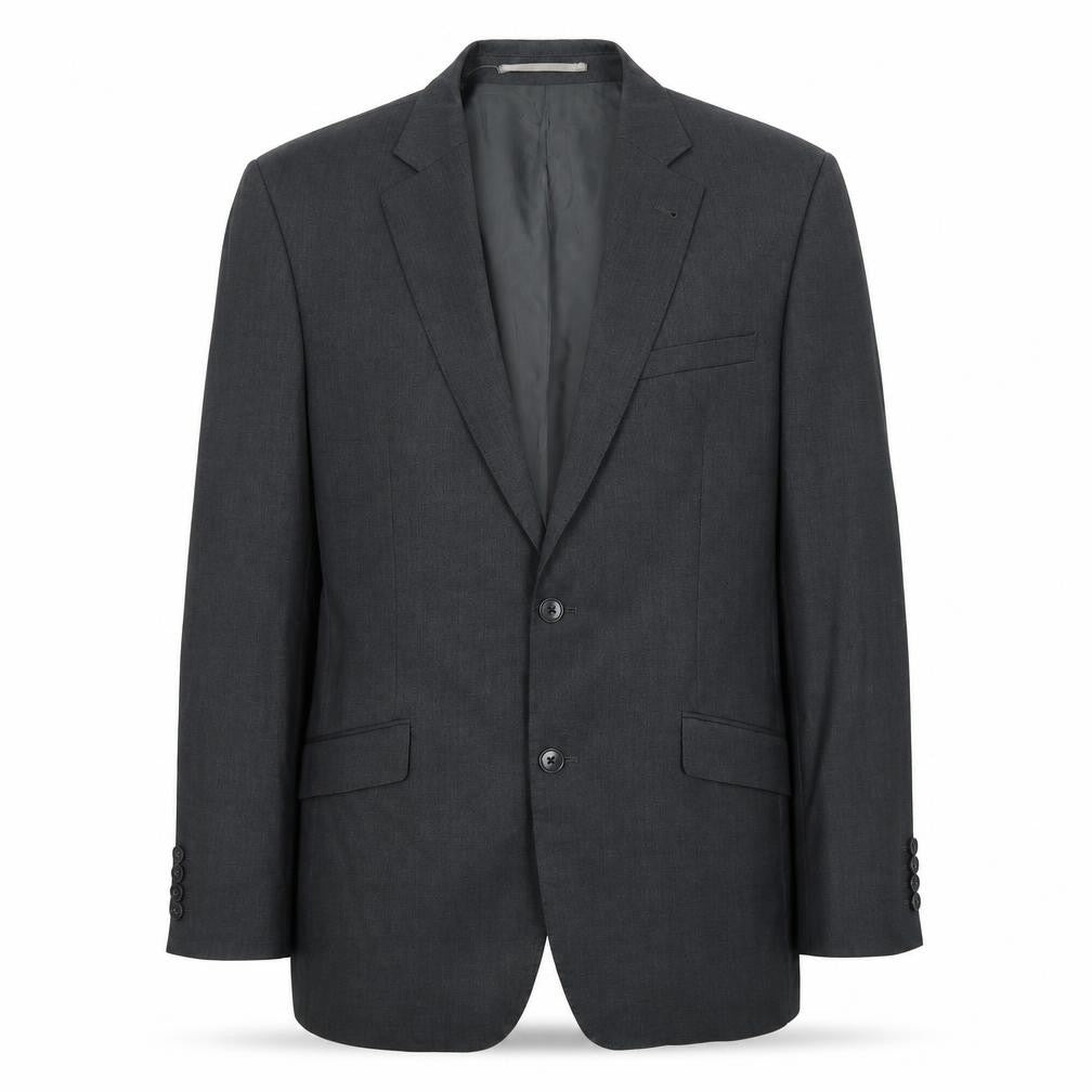 Front view of Charlton Grey men’s grey polyester jacket blazer, size 40, regular