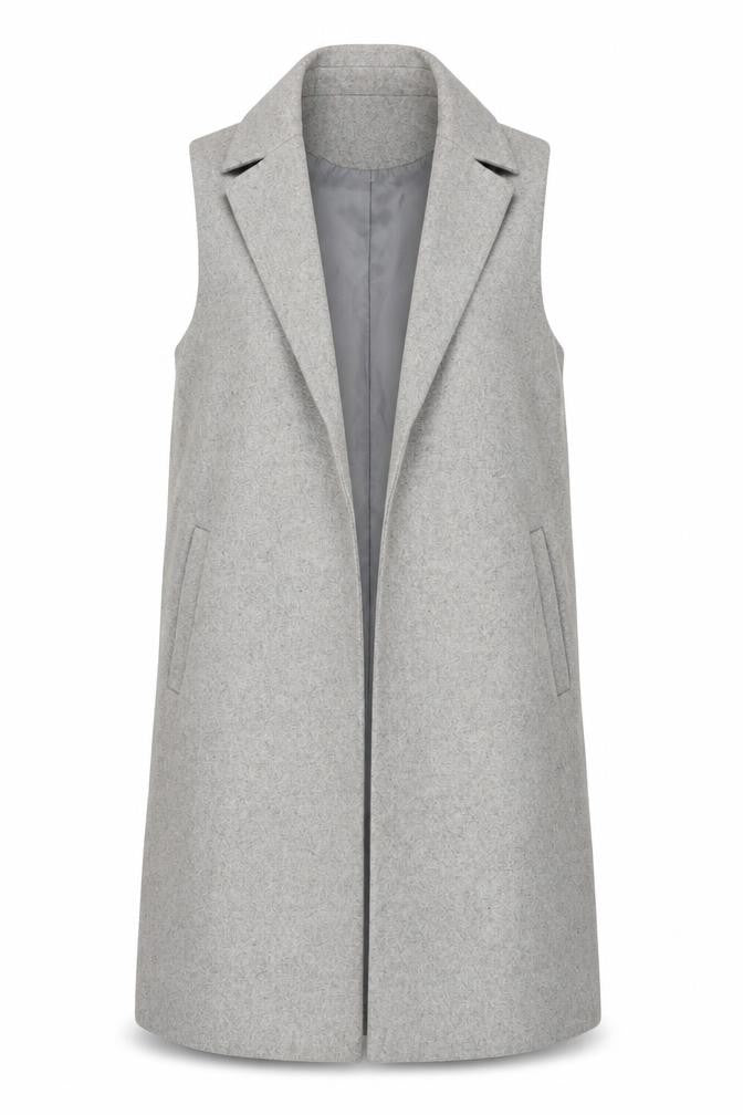 Front view of New Look women’s grey overcoat blazer, size UK 10