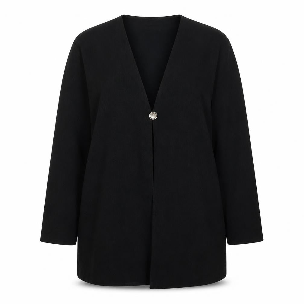 Front view of Jessica Reid women’s blue polyester jacket blazer, size UK 14, button