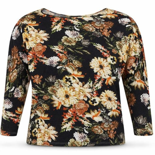 Vanessa Alexandra Womens Multicoloured Floral Viscose Basic Blouse Size S Boat Neck - Batwing, Size M/L