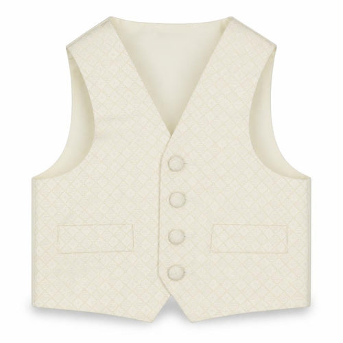 HEIRLOOM Boys Ivory Geometric Jacket Waistcoat Size 2-3 Years Button