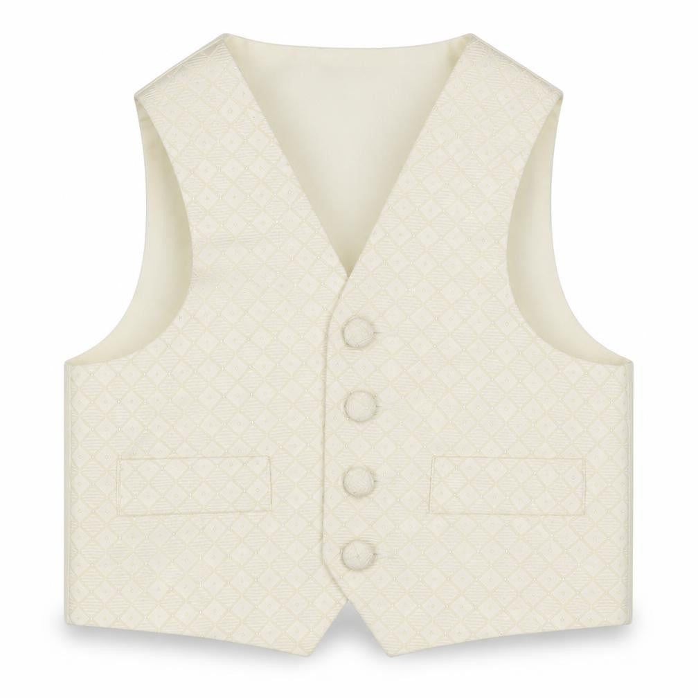 HEIRLOOM Boys Ivory Geometric Jacket Waistcoat Size 2-3 Years Button
