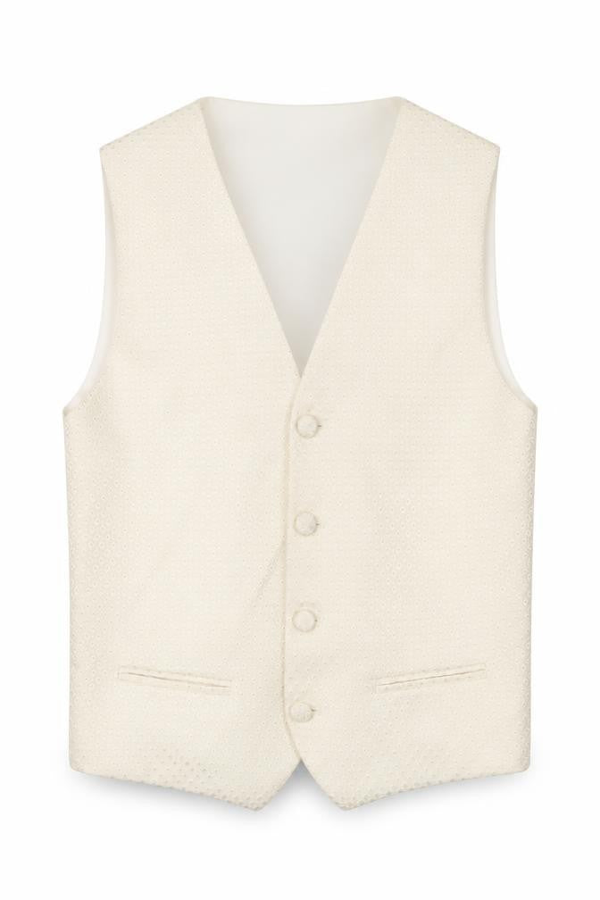 Berlington Bertie Boys Ivory Jacket Waistcoat Size 11-12 Years Button - Textured
