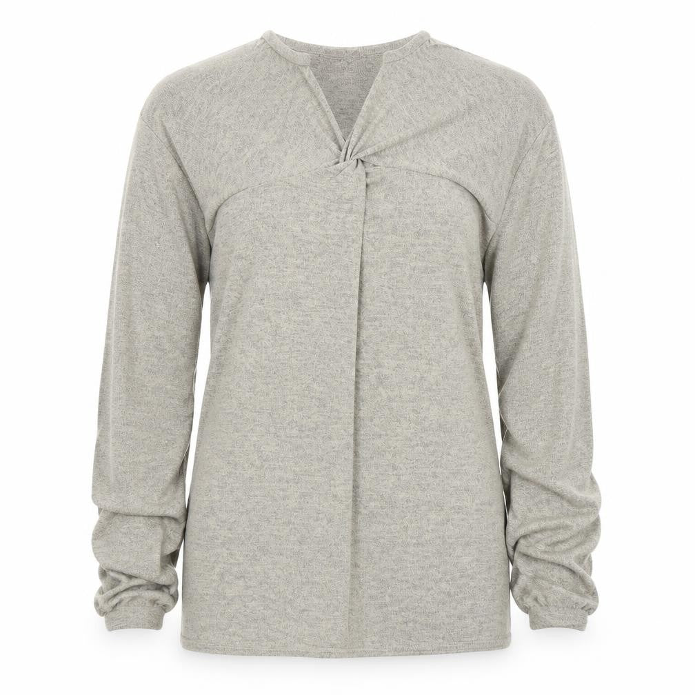 Front view of Boohoo women’s beige polyester mini, size UK 10, v-neck button - ruched sleeves