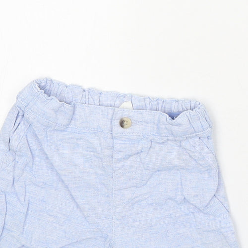 H&M Baby Blue Cotton Capri Trousers Size 18 Months L50 cm Button