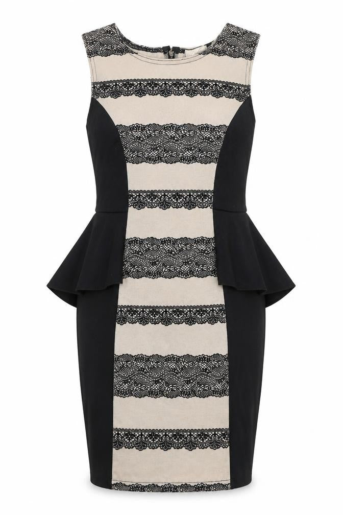 lustre Womens Black Polyester Pencil Dress Size 10 Boat Neck Zip