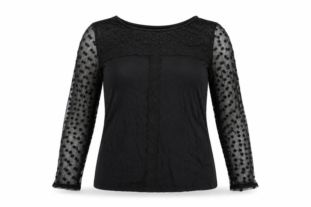 Oasis Womens Black Viscose Basic Blouse Size M Round Neck