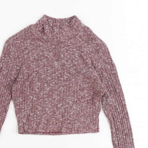 Boohoo Womens Purple Round Neck Polyester Pullover Jumper Size 6 Pullover