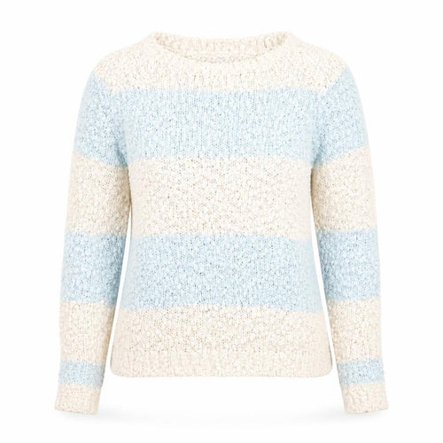Brave Soul Womens Ivory Round Neck Acrylic Pullover Jumper Size 10 - Colourblock