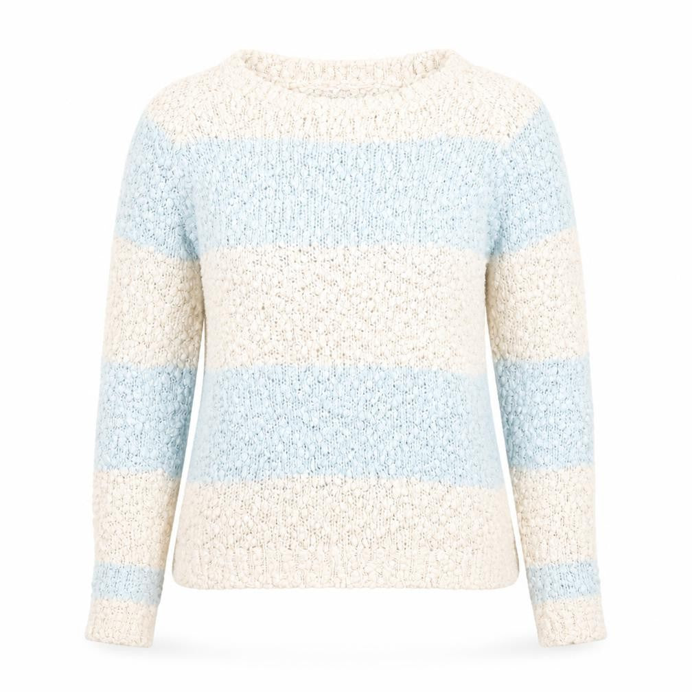 Brave Soul Womens Ivory Round Neck Acrylic Pullover Jumper Size 10 - Colourblock