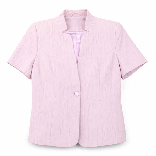 Front view of Anna Rose women’s purple jacket blazer, size UK 14, button
