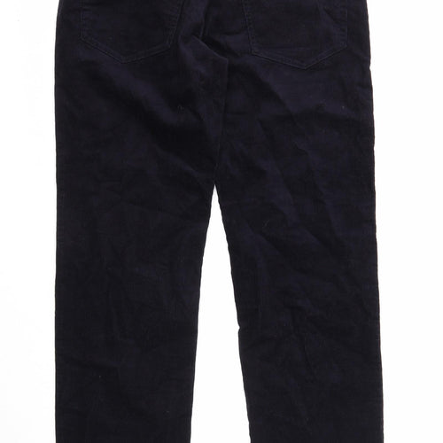 Marks and Spencer Mens Blue Cotton Trousers Size 32 in Regular Zip