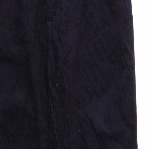 Marks and Spencer Mens Blue Cotton Trousers Size 32 in Regular Zip