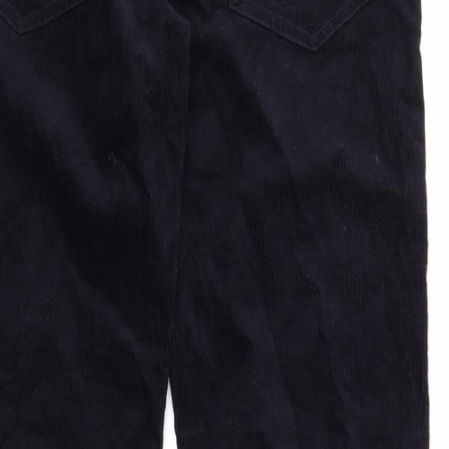 Marks and Spencer Mens Blue Cotton Trousers Size 32 in Regular Zip