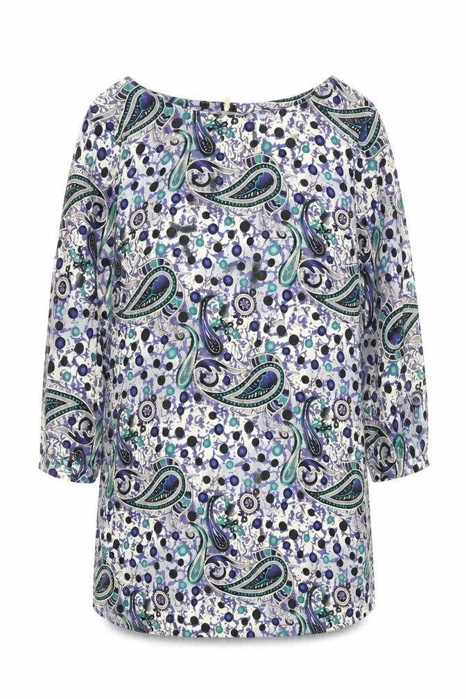Izabel London Womens Multicoloured Paisley Viscose Shift Size 12 Boat Neck Zip