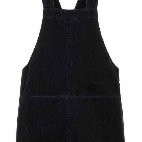 New Look Womens Black Cotton Pinafore/Dungaree Dress Size 8 Square Neck Pullover