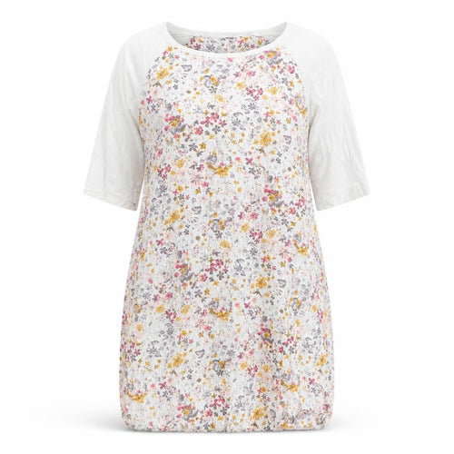 Marks and Spencer Womens Ivory Floral Viscose A-Line Size 16 Round Neck Pullover