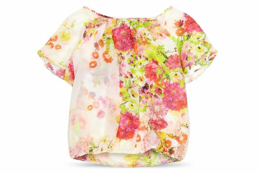 Front view of Wallis women’s multicoloured floral polyester basic blouse, size S, boat neck