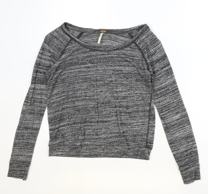 Poof Womens Grey Boat Neck Polyester Pullover Jumper Size M Pullover