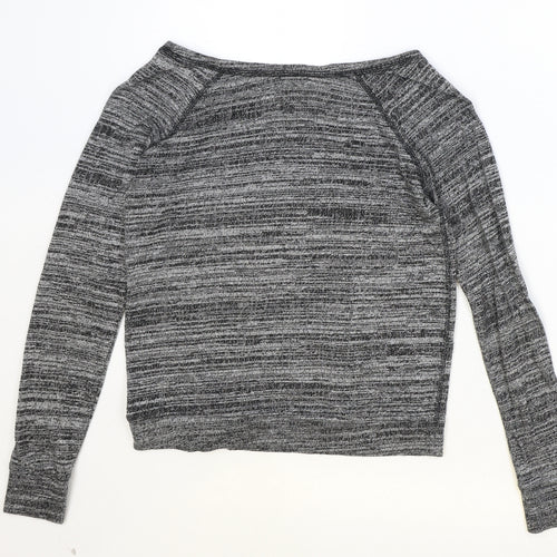 Poof Womens Grey Boat Neck Polyester Pullover Jumper Size M Pullover