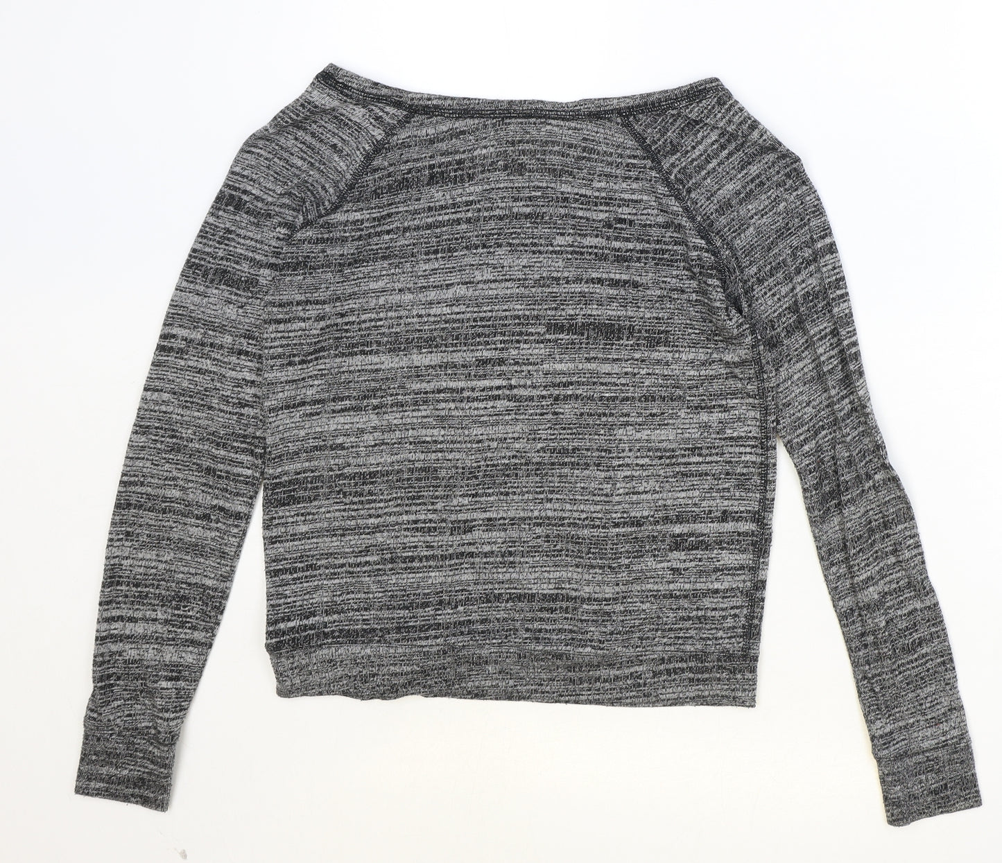 Poof Womens Grey Boat Neck Polyester Pullover Jumper Size M Pullover