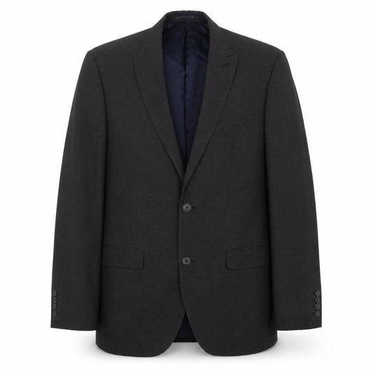 Front view of Next men’s grey polyester jacket suit jacket, size 40, regular