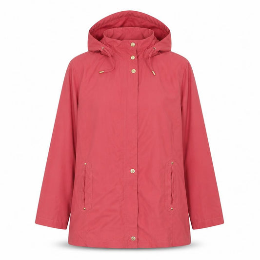 Front view of Danni Mac women’s pink jacket, size S, zip