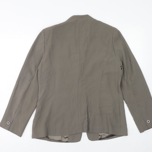 Windsmoor Womens Green Polyester Jacket Suit Jacket Size 12 Button