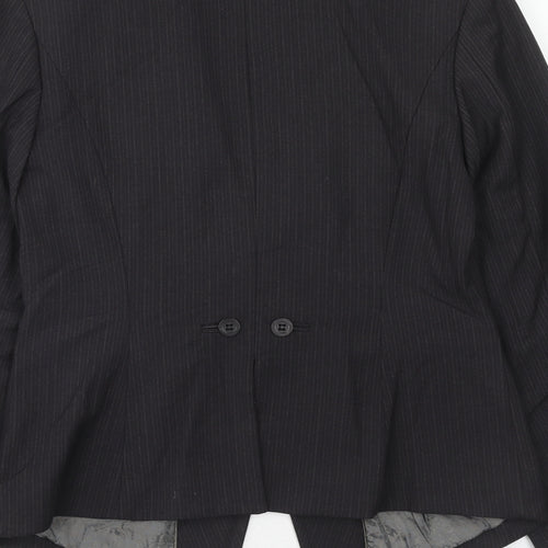 NEXT Womens Grey Pinstripe Polyester Jacket Suit Jacket Size 10 Button