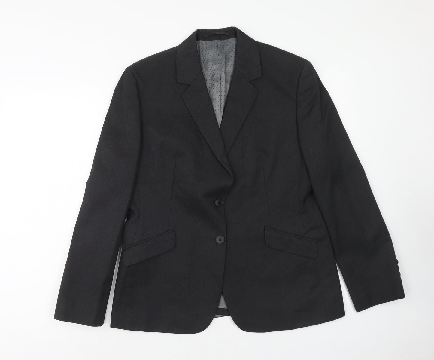 Brooke Taverner Womens Grey Polyester Jacket Blazer Size 14 Button