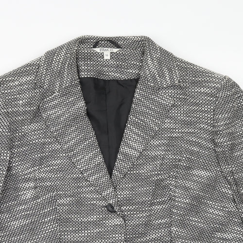 M&Co Womens Grey Jacket Blazer Size 16 Button - Marl