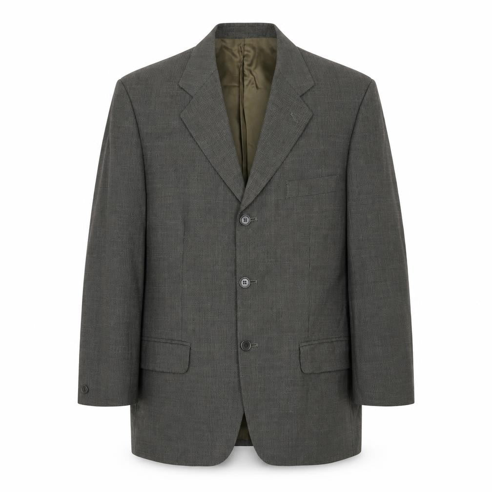 Front view of Marks & Spencer men’s grey wool jacket suit jacket, size 38, regular