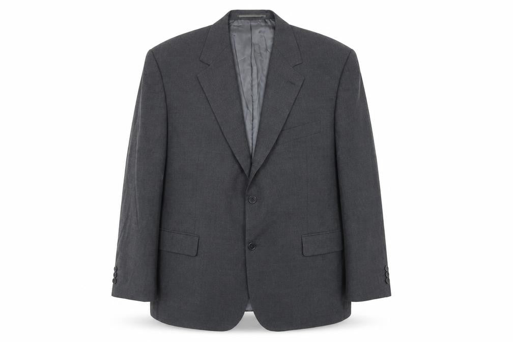 Front view of Fabrizio men’s grey wool jacket suit jacket, size 44, regular