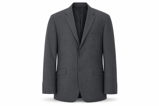 Front view of George men’s grey polyester jacket suit jacket, size 44, regular