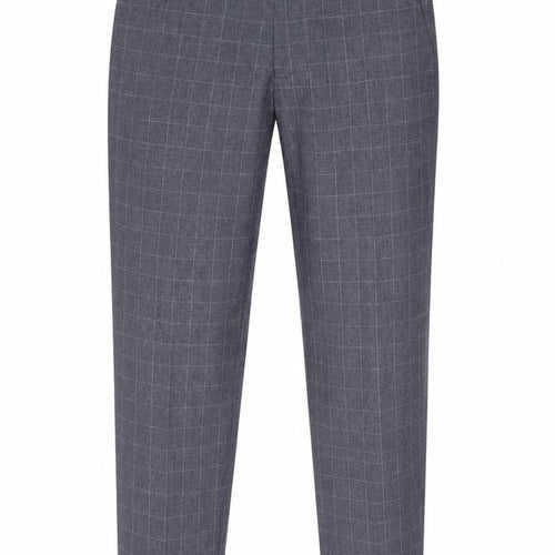 Marks and Spencer Mens Blue Check Polyester Trousers Size 30 in L33 in Regular Hook & Eye