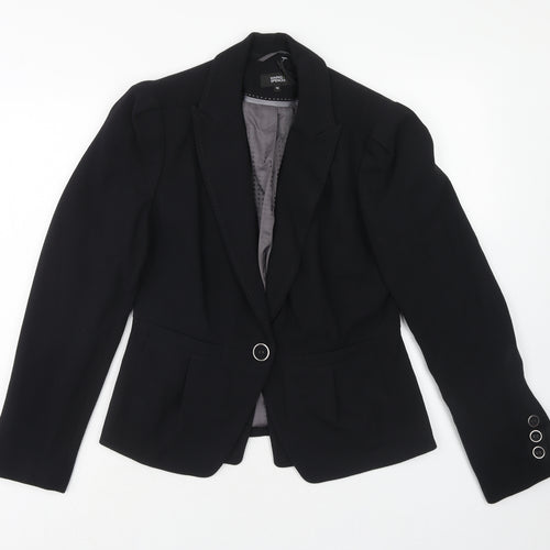 Marks and Spencer Womens Blue Polyester Jacket Blazer Size 12 Button
