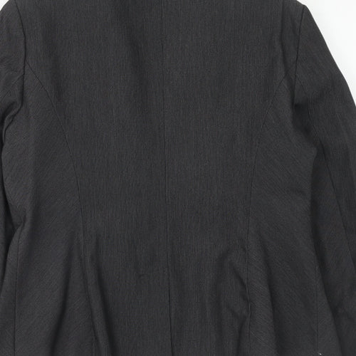 NEXT Womens Grey Polyester Jacket Blazer Size 14 Button