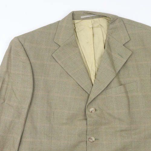 Douglas Mens Brown Check Wool Jacket Blazer Size 42 Regular