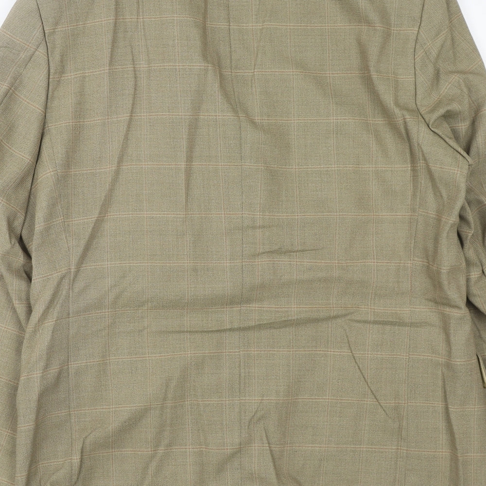 Douglas Mens Brown Check Wool Jacket Blazer Size 42 Regular
