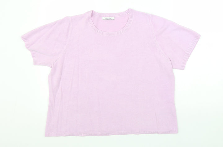 Marks and Spencer Womens Purple Round Neck Acrylic Pullover Jumper Size 18 Pullover