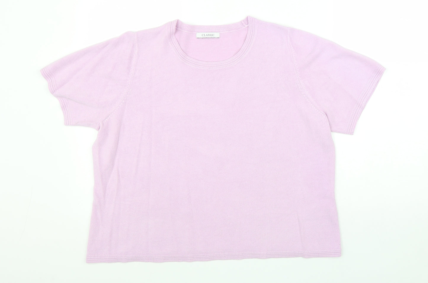 Marks and Spencer Womens Purple Round Neck Acrylic Pullover Jumper Size 18 Pullover